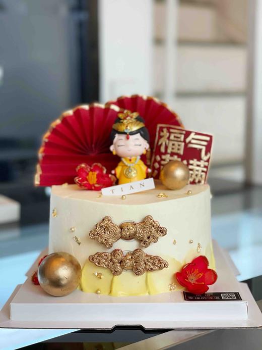 皇后娘娘万福金安，福气满满，复古款主题蛋糕，适合年轻时尚美女妈妈们哦母后吉祥，千岁千岁千千岁的长寿祝福，寿星可用 商品图3