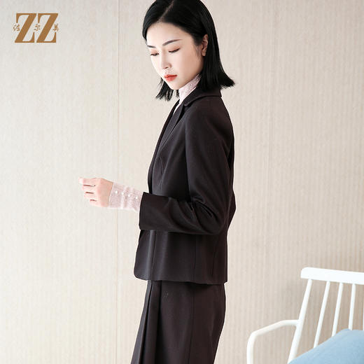 佐尔美春季新款时尚韩版气质职业修身通勤一粒扣西服套裙E03QT06 商品图3