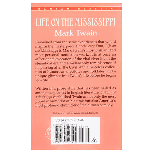 预售 【中商原版】密西西比河上的生活英文原版小说 Life on the Mississippi 马克·吐温 Mark Twain 进口图书 经典文学 商品图1