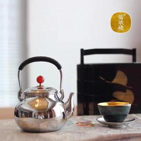 莺歌烧光面梨形烧水壶不锈钢壶煮水壶提梁壶家用烧水壶茶具茶道泡茶