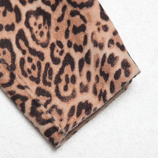 佐尔美ZZ 新品冬款反季豹纹中长款纯羊毛双面呢大衣女E64SM02 商品图2