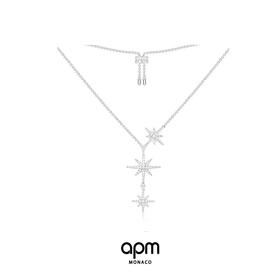 【授权商品】 APM Monaco六芒星项链女锁骨链吊坠 轻奢小众毛衣链礼物送女友