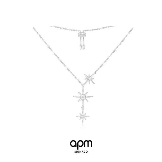 【授权商品】 APM Monaco六芒星项链女锁骨链吊坠 轻奢小众毛衣链礼物送女友 商品图0