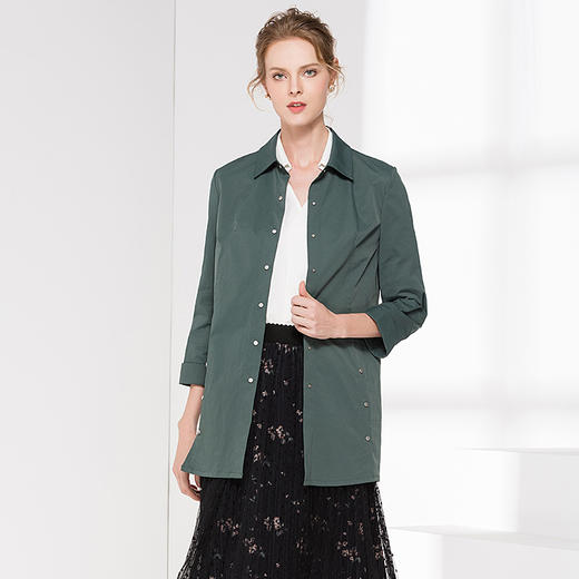 佐尔美2018秋季女装新品纯色简约风中老年女士休闲外套E81SO22 商品图1