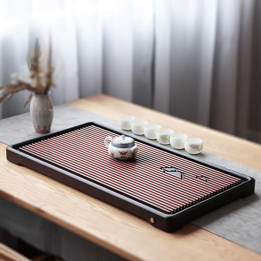 【清仓特惠5折，仅1件】祥福梵静竹茶盘整块竹制实木家用排水功夫茶具茶台66cmx36cmx4cm 商品图3