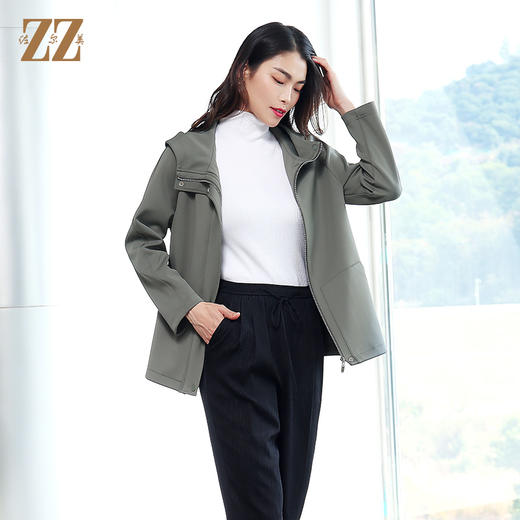 佐尔美春季新款时尚休闲短外套宽松潮流连帽风衣女E11FD07 商品图0