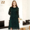 佐尔美春季新款气质蕾丝圆领9分袖修身中长连衣裙女E91LL26 商品缩略图2