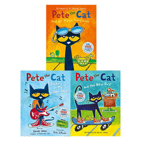 皮特猫故事书3本套装 英文原版绘本 Pete the Cat Rocking in My School Shoes 吴敏兰推荐书单 英文版进口儿童英语故事图画书