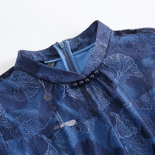 佐尔美早春季新款优雅气质蕾丝花边领复古中袖中长连衣裙E91LL24 商品图2