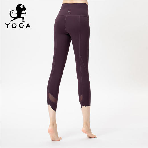 壁虎瑜伽《2104KZ012》任意裁网纱拼接瑜伽七分裤 商品图3