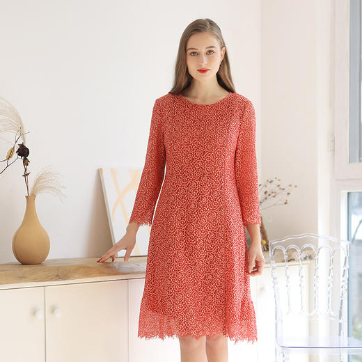 佐尔美春季新款女士连衣裙宽松收腰中长气质显瘦E93LL41 商品图1