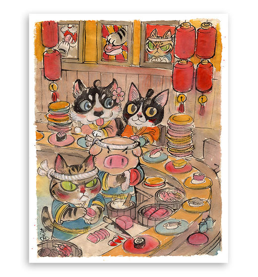 泡面猫「民俗系列-寿司」 商品图0