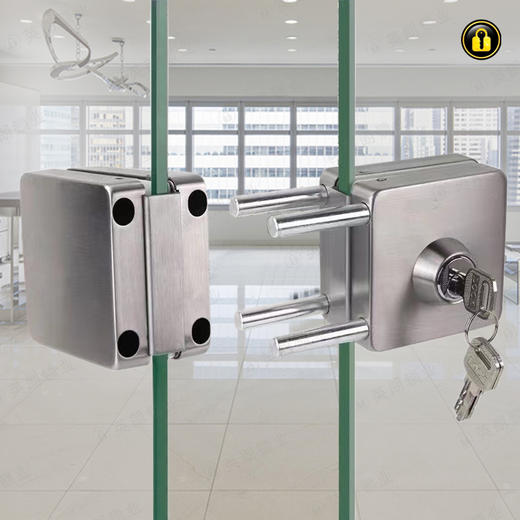 〖A091〗304电脑匙双开玻璃门方锁 商品图0