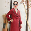 佐尔美秋冬新款气质复古收腰獭兔毛袖羊毛双面呢大衣女E94SM04 商品缩略图1