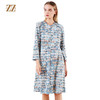 佐尔美早秋新款长袖圆领波点印花气质减龄连衣裙E93LL36 商品缩略图0