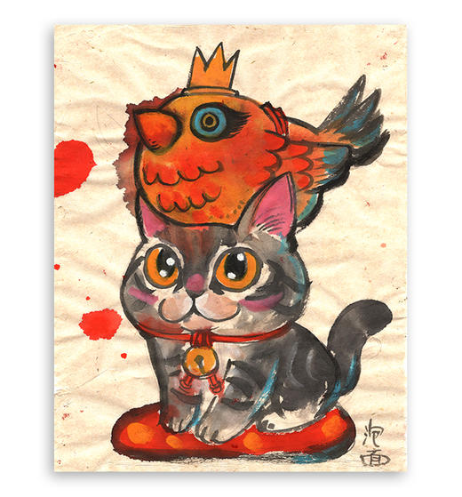 泡面猫「盲盒系列插画-鸟」 商品图0