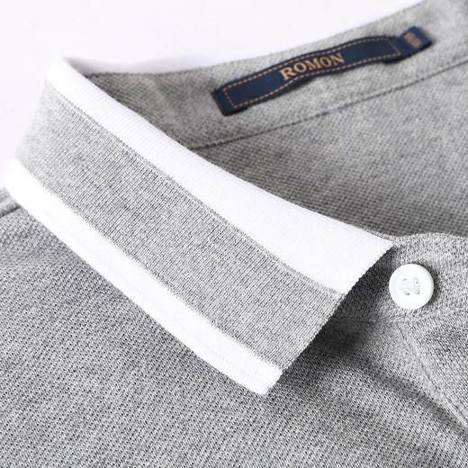 【爆款】罗蒙男士t恤短袖夏季撞色翻领青年休闲纯棉短袖Polo衫男 商品图5