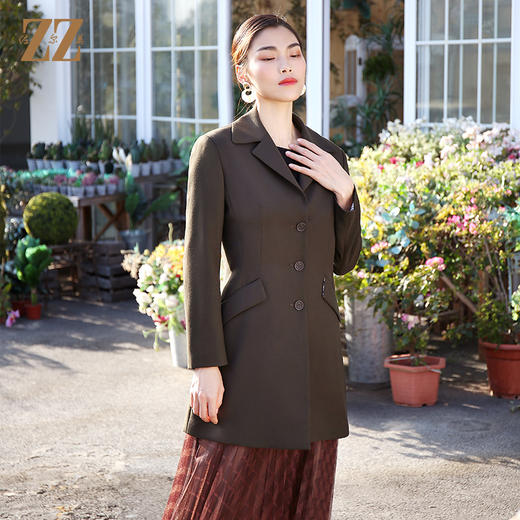 佐尔美佐尔美气质收腰显瘦OL风西装外套中长款风衣E03FZ03 商品图0