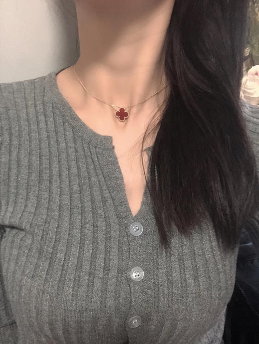 18K金版四叶草项链-红色（真金） 商品图2