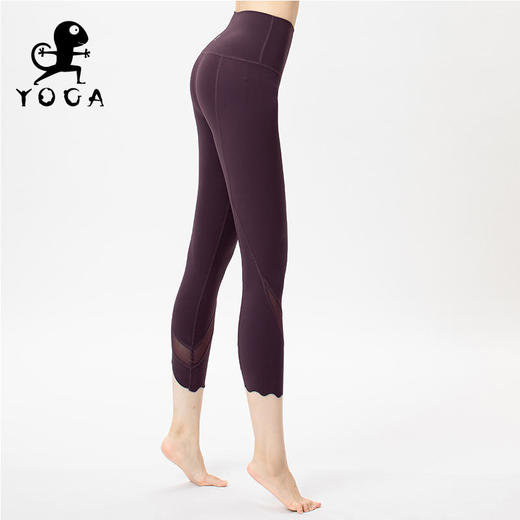 壁虎瑜伽《2104KZ012》任意裁网纱拼接瑜伽七分裤 商品图2