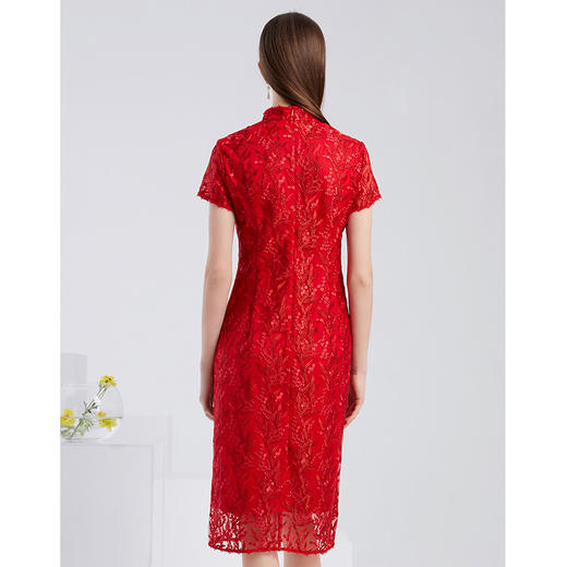 EITIE爱特爱春季新款中式优雅气质立领蕾丝旗袍礼服敬酒服女 商品图3