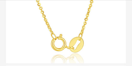 【授权商品】周大生18K金项链女黄金色O字链玫瑰金锁骨链彩金链百搭配吊坠素链 商品图5