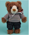nuzzle Teddy bear 挂件帽衫（深棕）C款 16cm