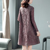 JN-K200909春装新款宽松法式大码显瘦a字蕾丝打底三宅褶皱连衣裙K200909 商品缩略图3