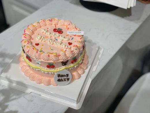 复古裱花少女奶油生日蛋糕 商品图0