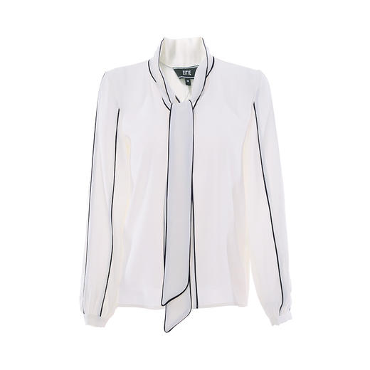 故障 EITIE爱特爱女装夏款时尚简约通勤职业系带长袖衬衫女上衣6113819 商品图4