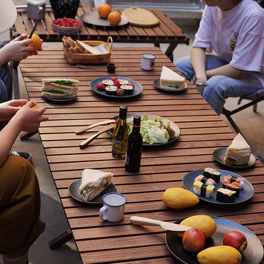 什良商店 黑胡桃蛋卷桌L款 商品图3