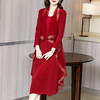 JN-K210301三宅褶皱连衣裙2021春夏新款洋气大码中长款假两件连衣裙 商品缩略图3