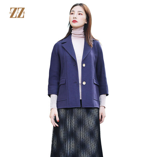 佐尔美商场同款冬季短款针织羊毛外套女气质复古E04ZZ29 商品图0