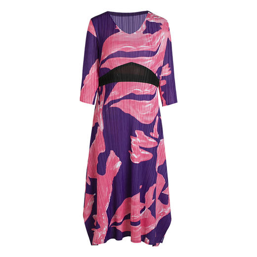 JN-L210302三宅印花一生连衣裙2021夏季新款高档女装褶皱裙 商品图4