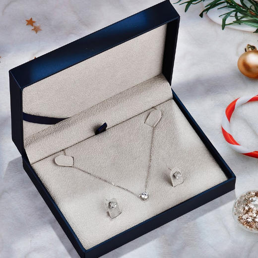 Awish collection施华洛世奇钻 项链耳钉简约套装 商品图1