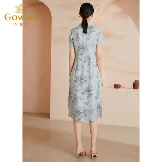 【花罗】乔万尼新品新国风复古花罗真丝连衣裙下摆开叉桑蚕丝设计感裙子EI2E773 商品图3