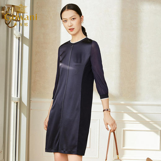 【三醋酸】乔万尼夏季新品H型三醋酸透气光泽感连衣裙EI2E725 商品图1