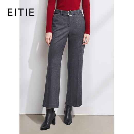 下架-EITIE爱特爱品牌女装冬款通勤职业百搭显瘦直筒羊毛呢九分裤女裤 商品图0