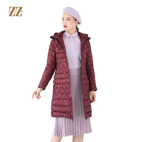 佐尔美秋冬新款双穿时尚连帽貂毛领羽绒服中长款女E94YO21