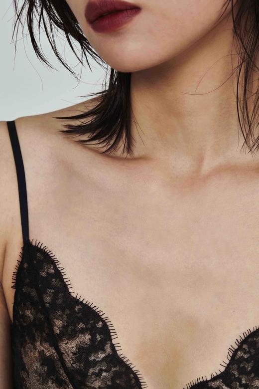 Her Senses｜悦己 01-B009-NN 睫毛蕾丝无钢圈三角杯   [ 黑 / 白 ] 商品图1