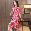 上海旗袍厂ASE-2303立领印花优雅真丝连衣裙桑蚕丝 商品缩略图1