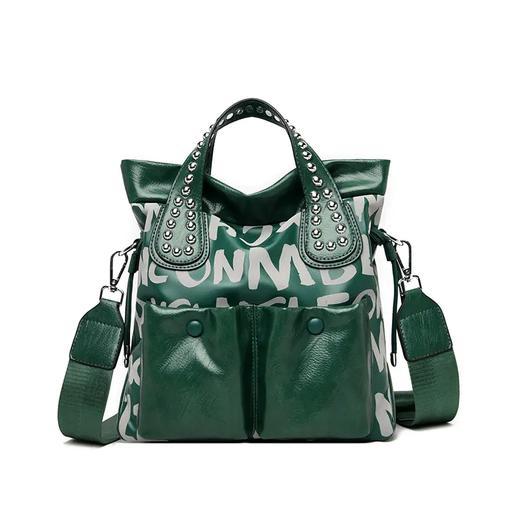 XH8338-1k 2021洋气铆钉大包双兜束腰时尚手提单肩托特包 商品图4
