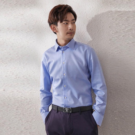 【纯棉男士衬衫】夏季新品男士纯棉衬衫薄款内搭商务长袖上衣 商品图1