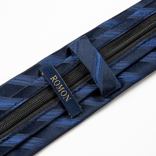 【礼盒装】罗蒙免打结拉链领带男士正装商务韩版休闲窄款懒人条纹领带 商品图5