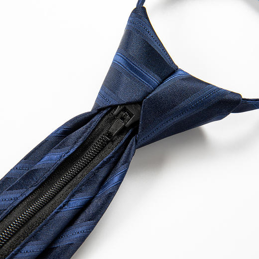 【礼盒装】罗蒙免打结拉链领带男士正装商务韩版休闲窄款懒人条纹领带 商品图4