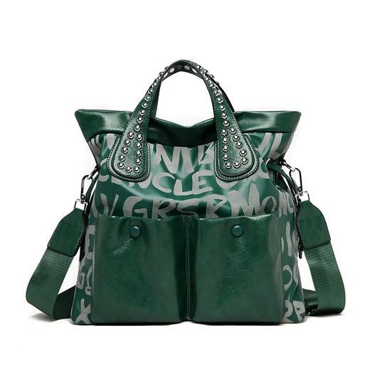 XH8338-1k 2021洋气铆钉大包双兜束腰时尚手提单肩托特包 商品图5