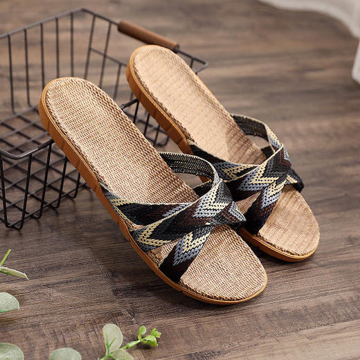 【亚麻拖鞋】女夏天家用室内居家办公室地板防滑底情侣卧室凉拖鞋男 商品图8