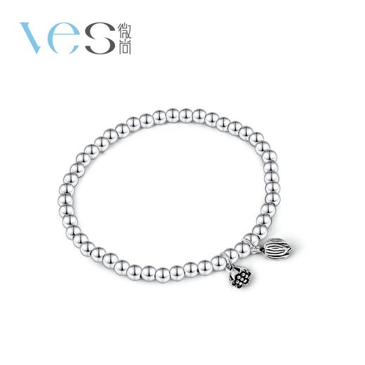 国潮莲蓬莲花足银990圆珠手链 商品图4