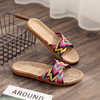【亚麻拖鞋】女夏天家用室内居家办公室地板防滑底情侣卧室凉拖鞋男 商品缩略图6