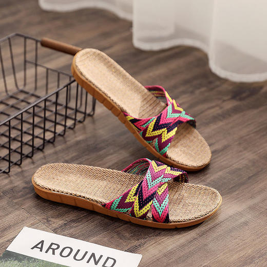 【亚麻拖鞋】女夏天家用室内居家办公室地板防滑底情侣卧室凉拖鞋男 商品图6
